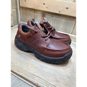 ECCO Kids Boys Size 2.5 Youth EU 34 Brown Leather Oxford Sneaker